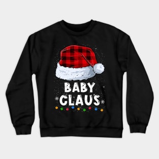 Baby Claus Red Plaid Christmas Santa Family Matching Pajama Crewneck Sweatshirt